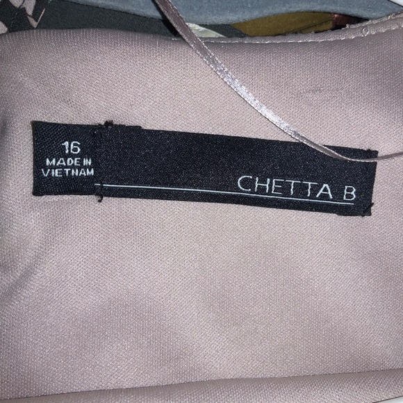 Chetta B Rose Lace overlay mini dress Dress Sz 16 bell sleeve Scalloped hem - Picture 7 of 9